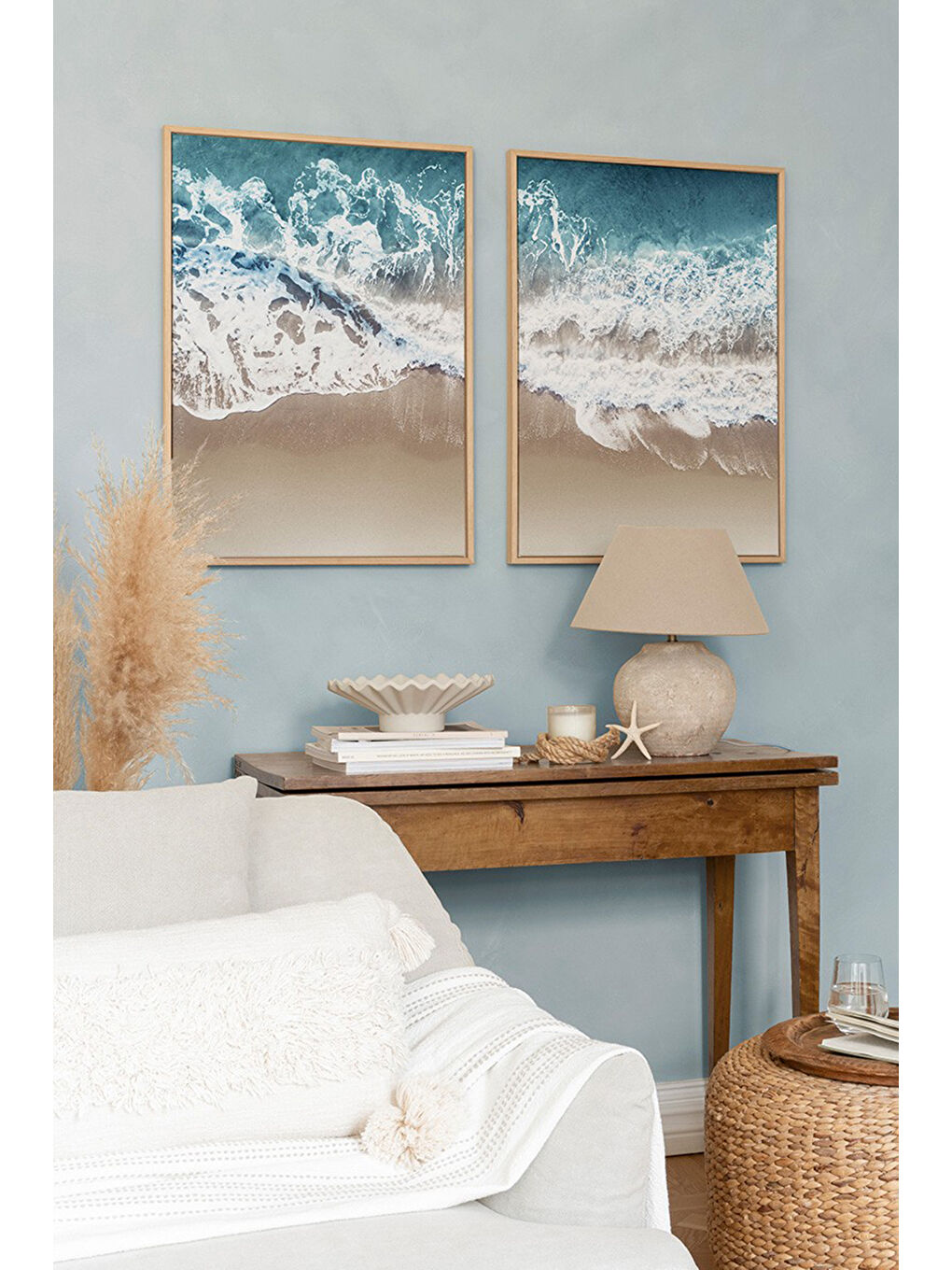 Beyaz 2 Parça Ahşap Çerçeve Görünümlü Mdf Tablo Seti 20x30 Cm - Model 7 - ERSY2MDFMODEL7-2030