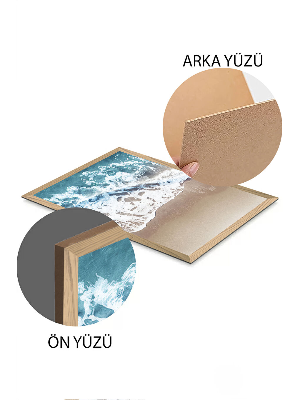 Beyaz 2 Parça Ahşap Çerçeve Görünümlü Mdf Tablo Seti 20x30 Cm - Model 7 - ERSY2MDFMODEL7-2030-2