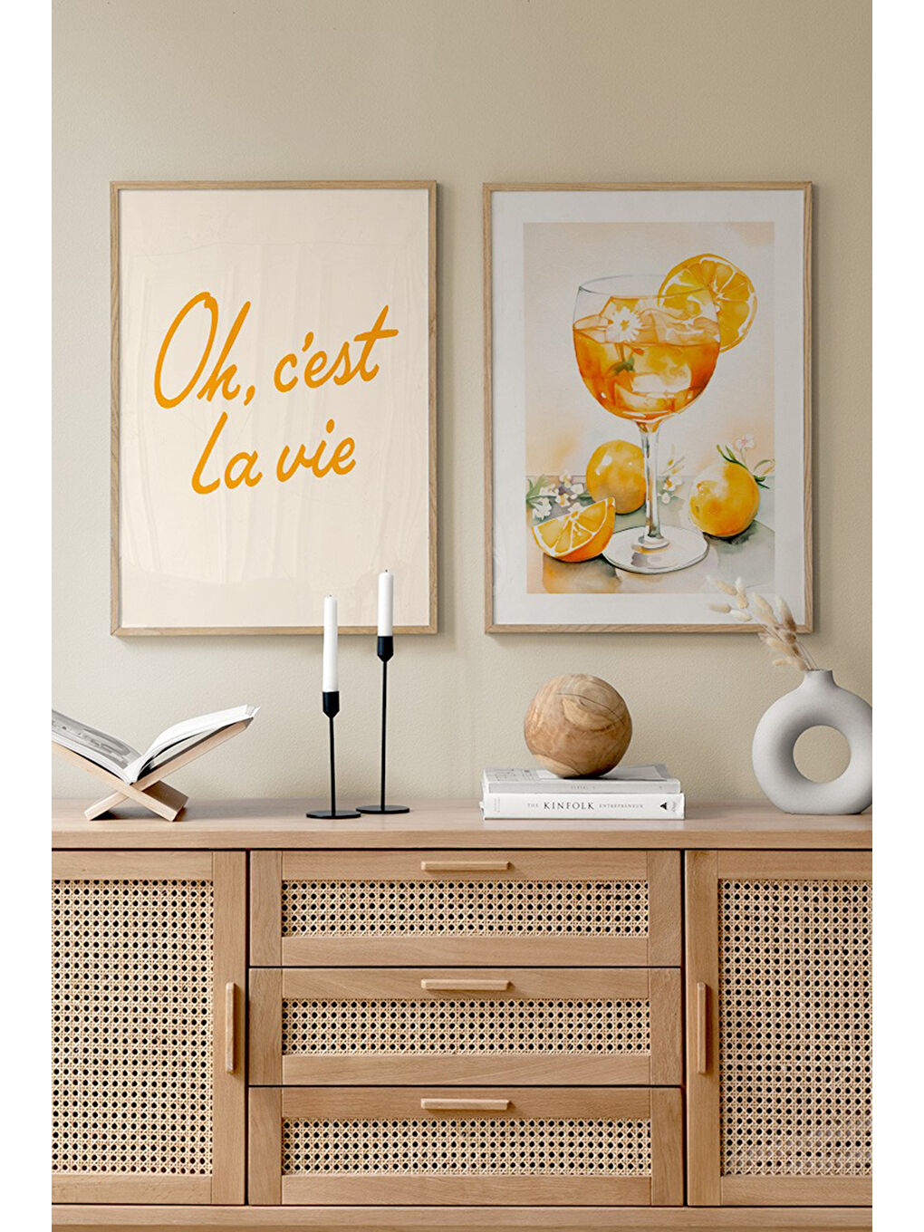 Beyaz 2 Parça Ahşap Çerçeve Görünümlü Mdf Tablo Seti 33x48 Cm - Model 8 - ERSY2MDFMODEL8-3348