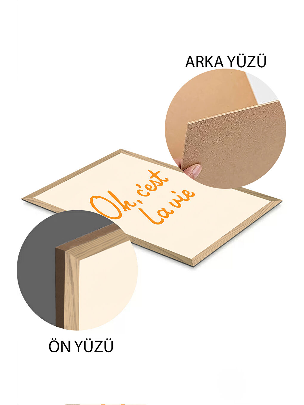 Beyaz 2 Parça Ahşap Çerçeve Görünümlü Mdf Tablo Seti 33x48 Cm - Model 8 - ERSY2MDFMODEL8-3348-2