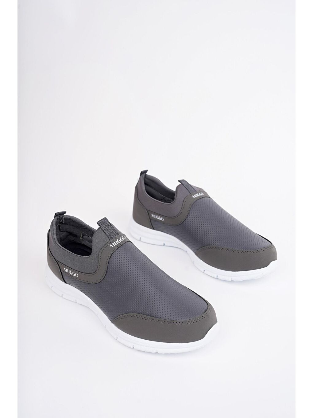 Gri Muggo Hulk Unisex Ortopedik Bağcıksız Hafif Yürüyüş Sneaker Spor Ayakkabı-4