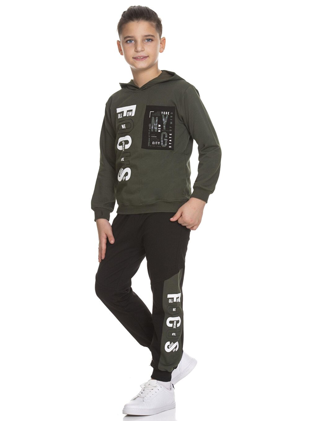 Haki Erkek Çocuk  Focus Baskılı Takım