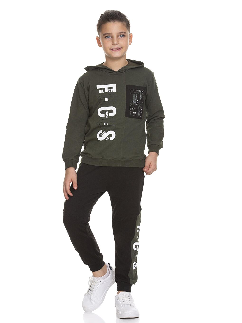 Haki Erkek Çocuk  Focus Baskılı Takım-1