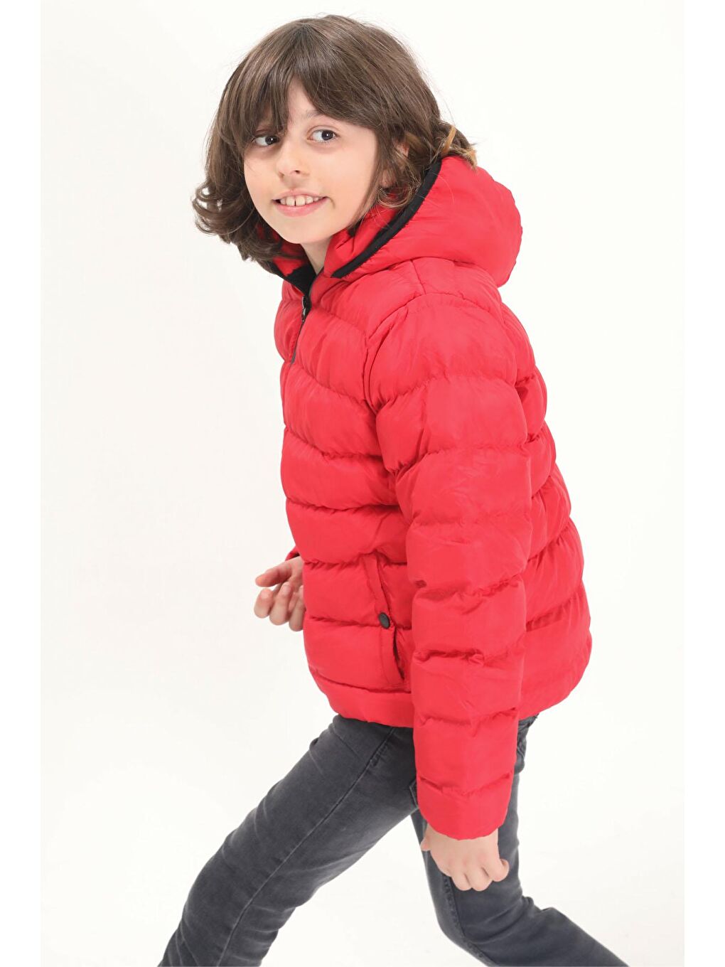 Erkek Çocuk Düz Dikişli Kırmızı Şişme Mont 15635-4