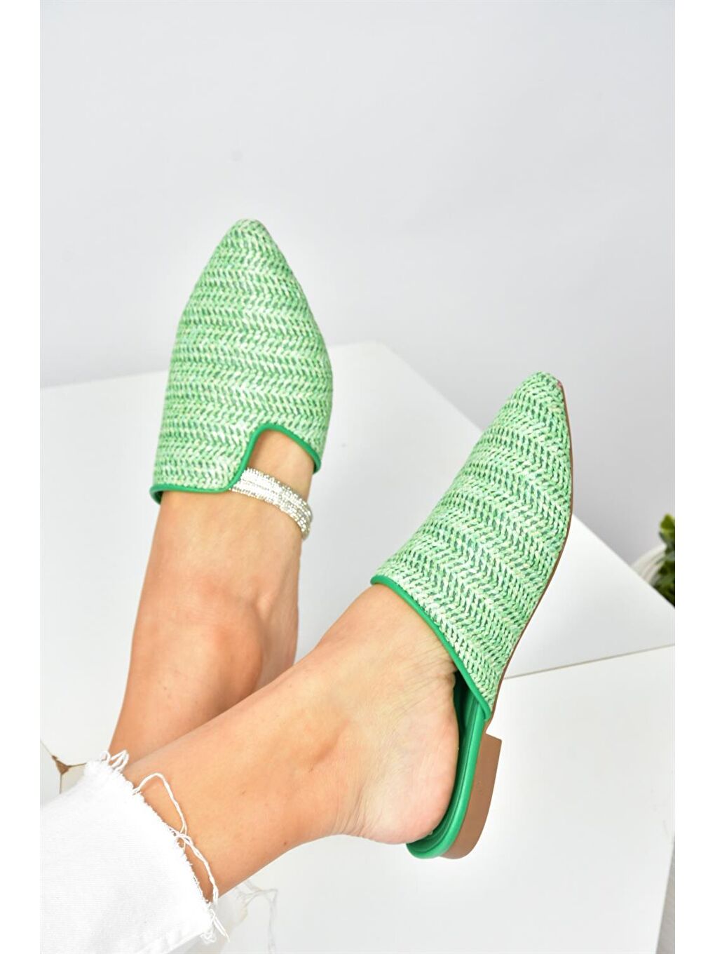 P820031417 Yeşil Kadın Terlik