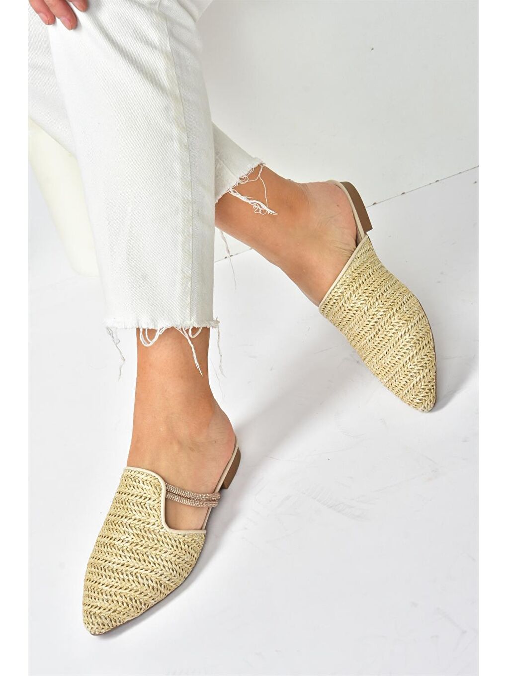 Bej P820031417 Ten Kadın Terlik-2