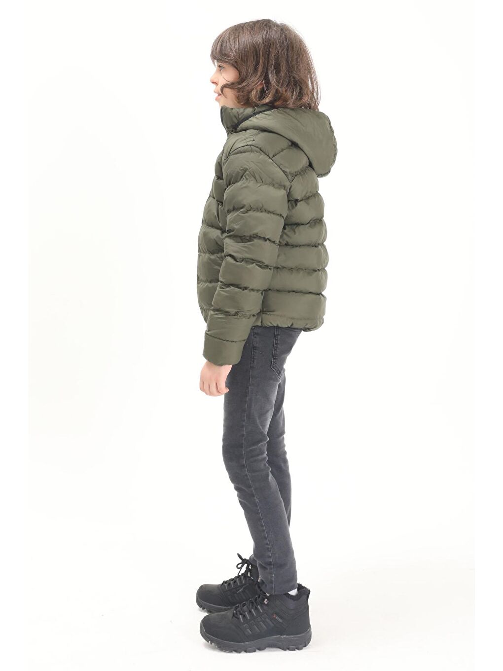 Erkek Çocuk Düz Dikişli Yeşil Şişme Mont 15637-3