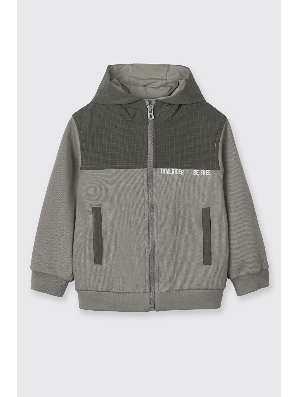 Erkek Bebek Fermuarlı Antrasit Sweatshirt