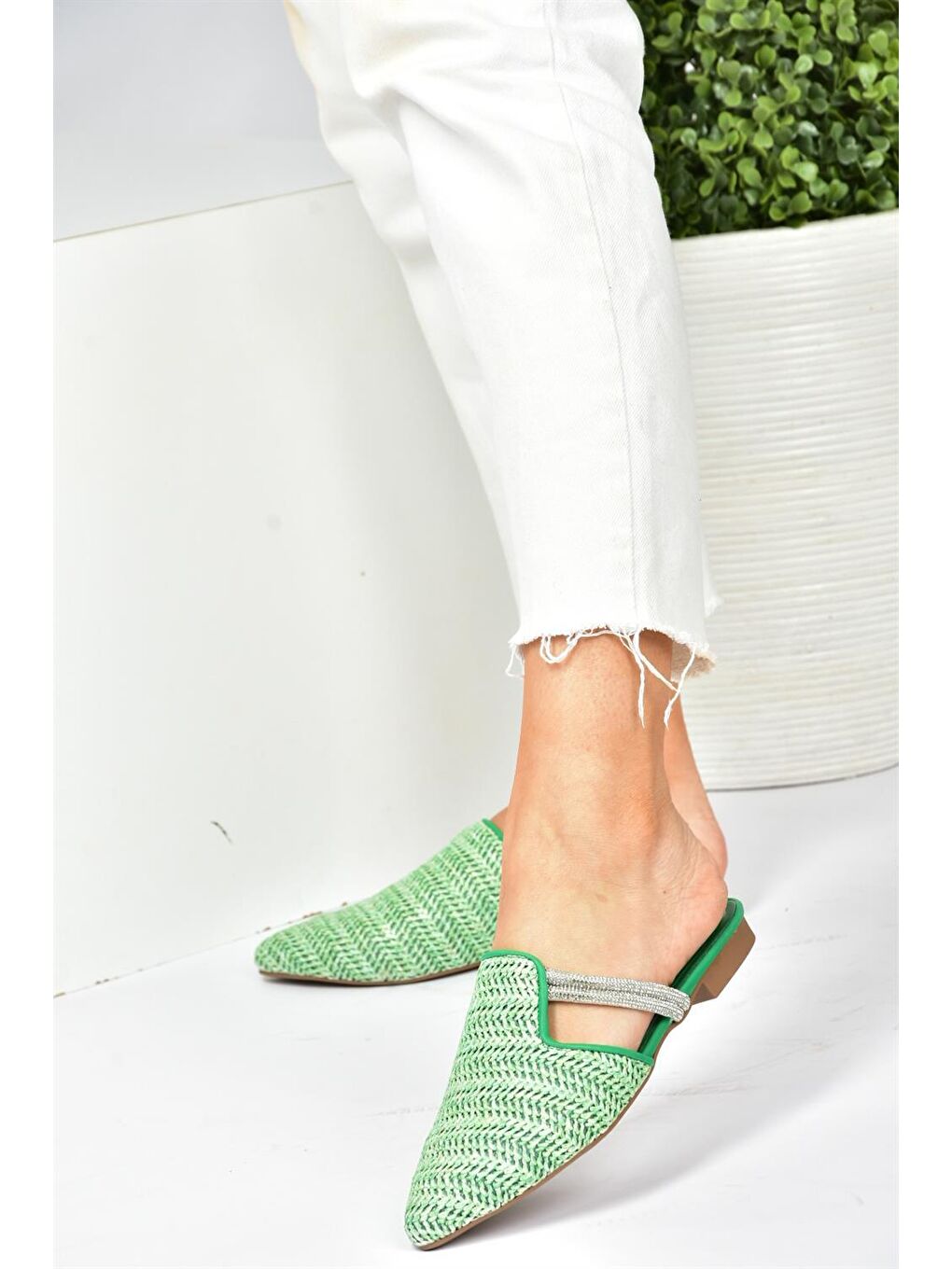 P820031417 Yeşil Kadın Terlik-2