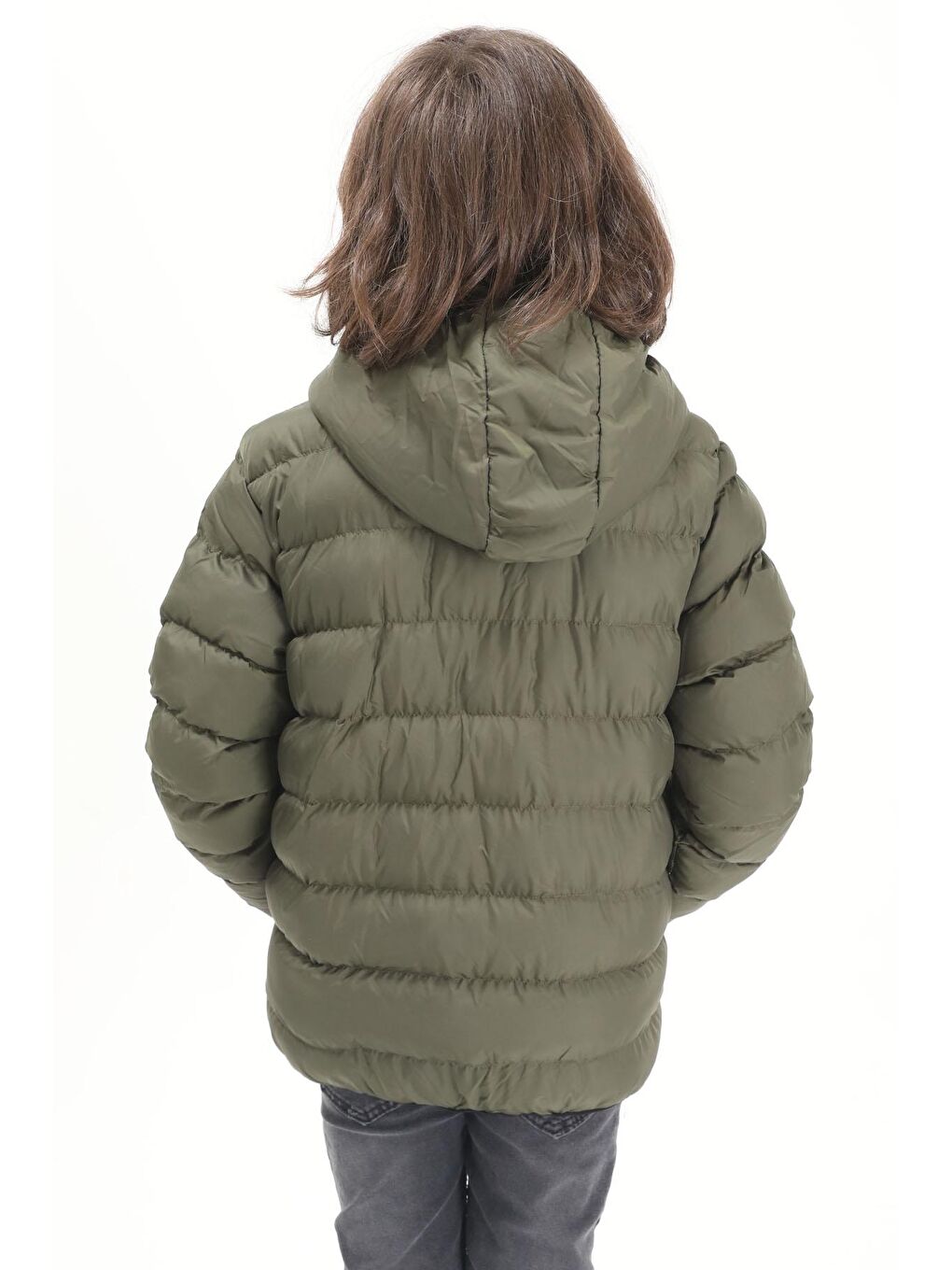 Erkek Çocuk Düz Dikişli Yeşil Şişme Mont 15637-4