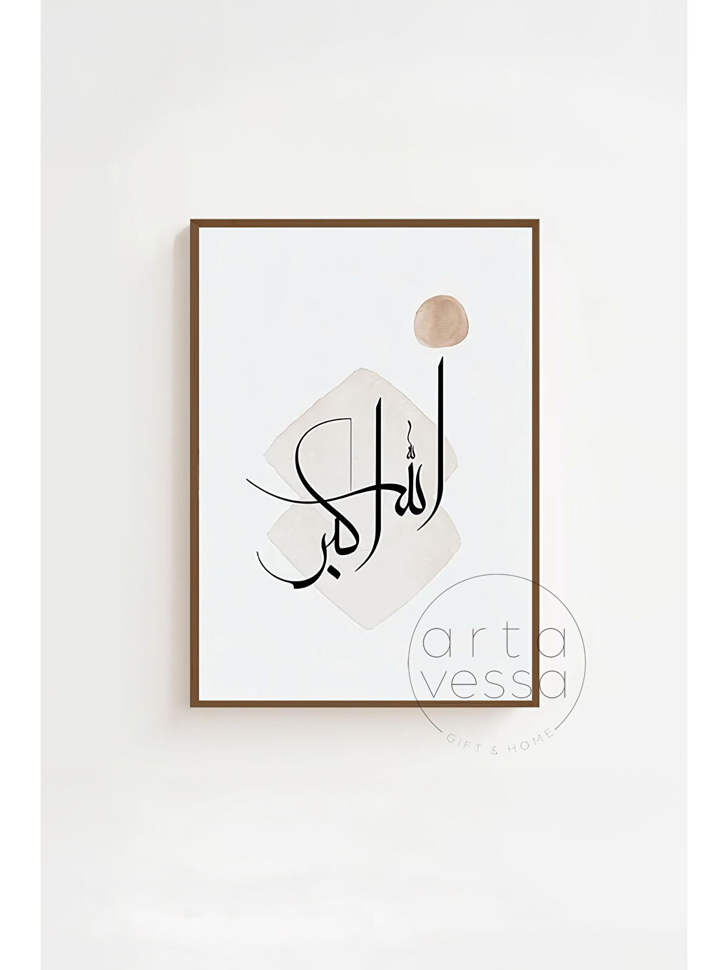 Beyaz 3 Parça Kahverengi Gerçek Ahşap Çerçeveli Tablo Seti - Model 25 - ERSY3KHVCRV25-2030-1