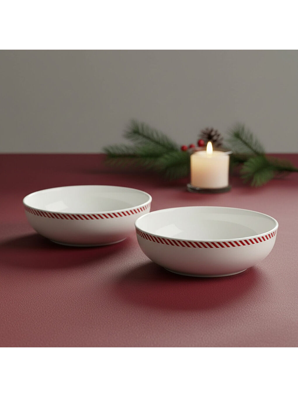 Ekru Ece 2li Red Glow 20cm Kase 6830-2