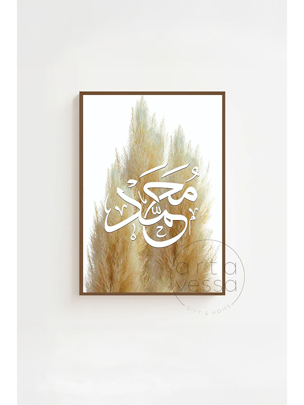 Beyaz 3 Parça Kahverengi Gerçek Ahşap Çerçeveli Tablo Seti - Model 26 - ERSY3KHVCRV26-3348-1