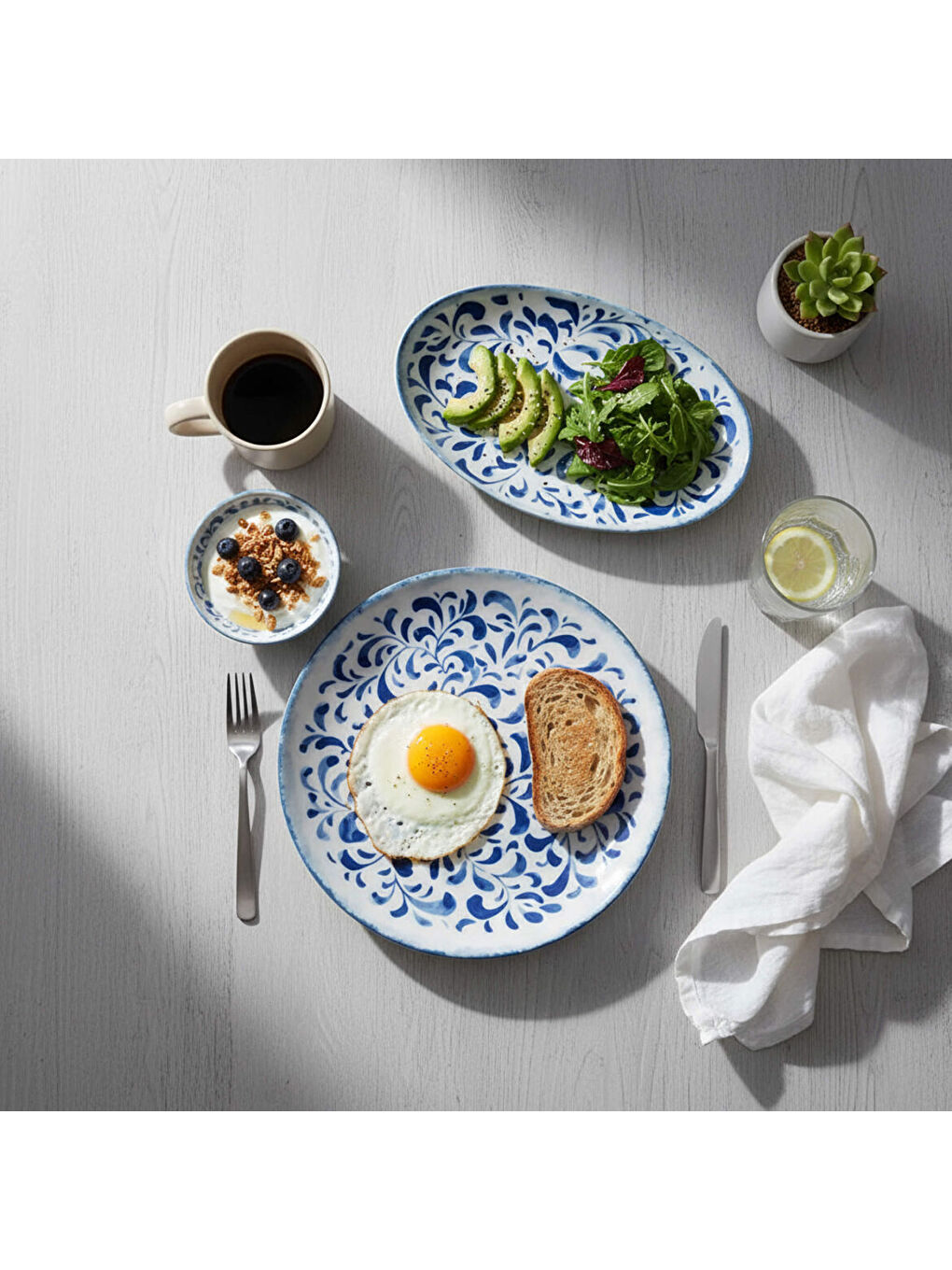 Ekru Camelia 12 Parça 4 Kişilik Kahvaltı Takımı 5556-1