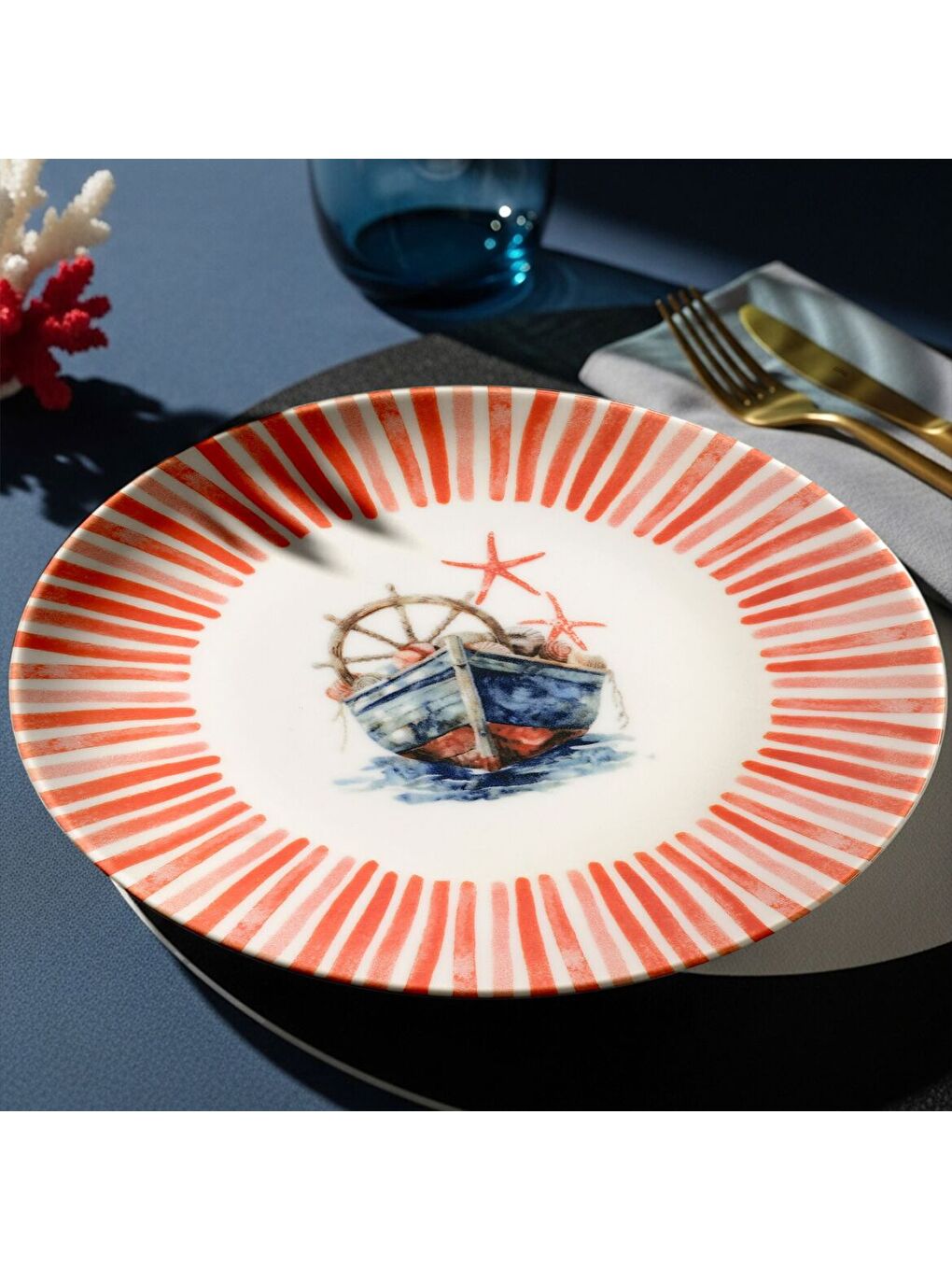 Karışık Mare 6 Parça 20 Cm Pasta Tabağı 5534-1