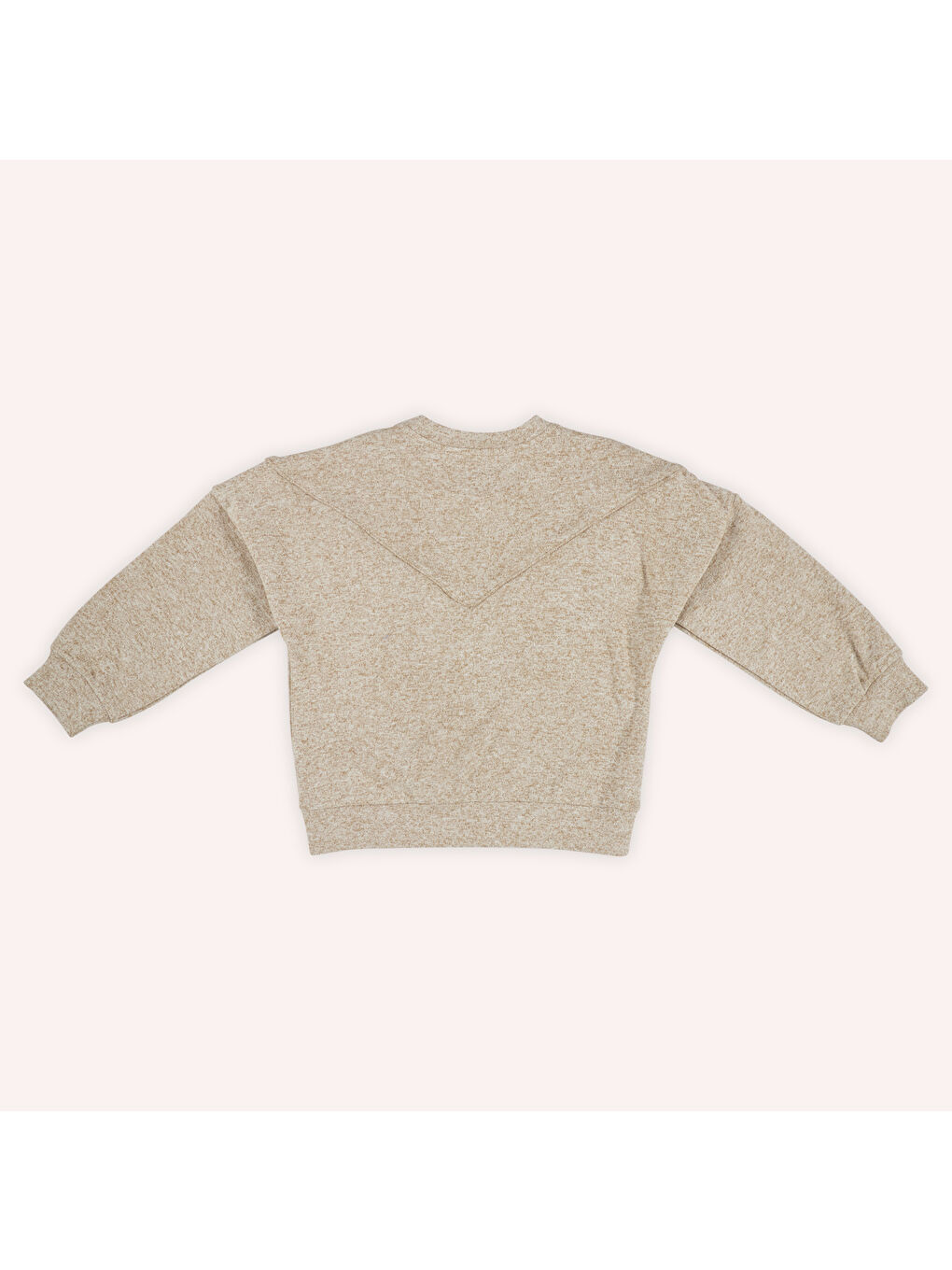 Kız Çocuk Fırfır Detaylı Bej-Melanj Örme Triko-3