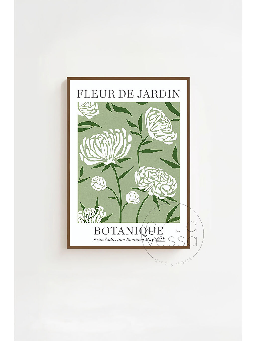 Beyaz 3 Parça Kahverengi Gerçek Ahşap Çerçeveli Tablo Seti - Model 7 - ERSY3KHVCRV7-2030-2