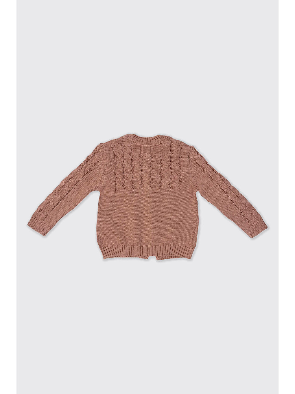 Pembe Kız Bebek Gül Rengi Triko Hırka-1