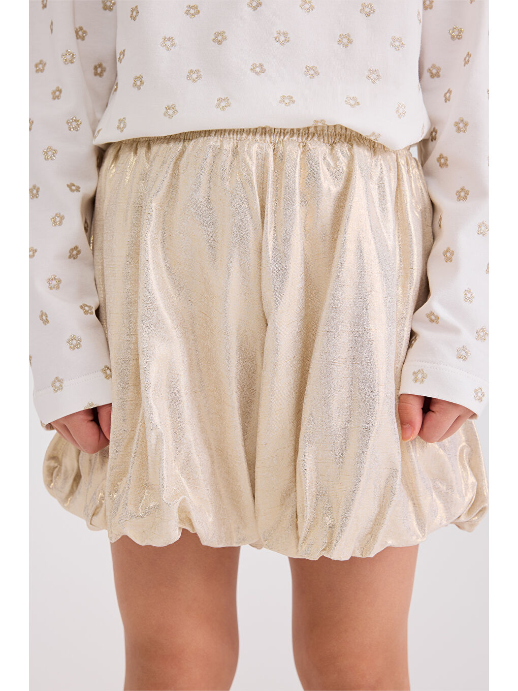 Sarı Kız Çocuk Gold Şort-1