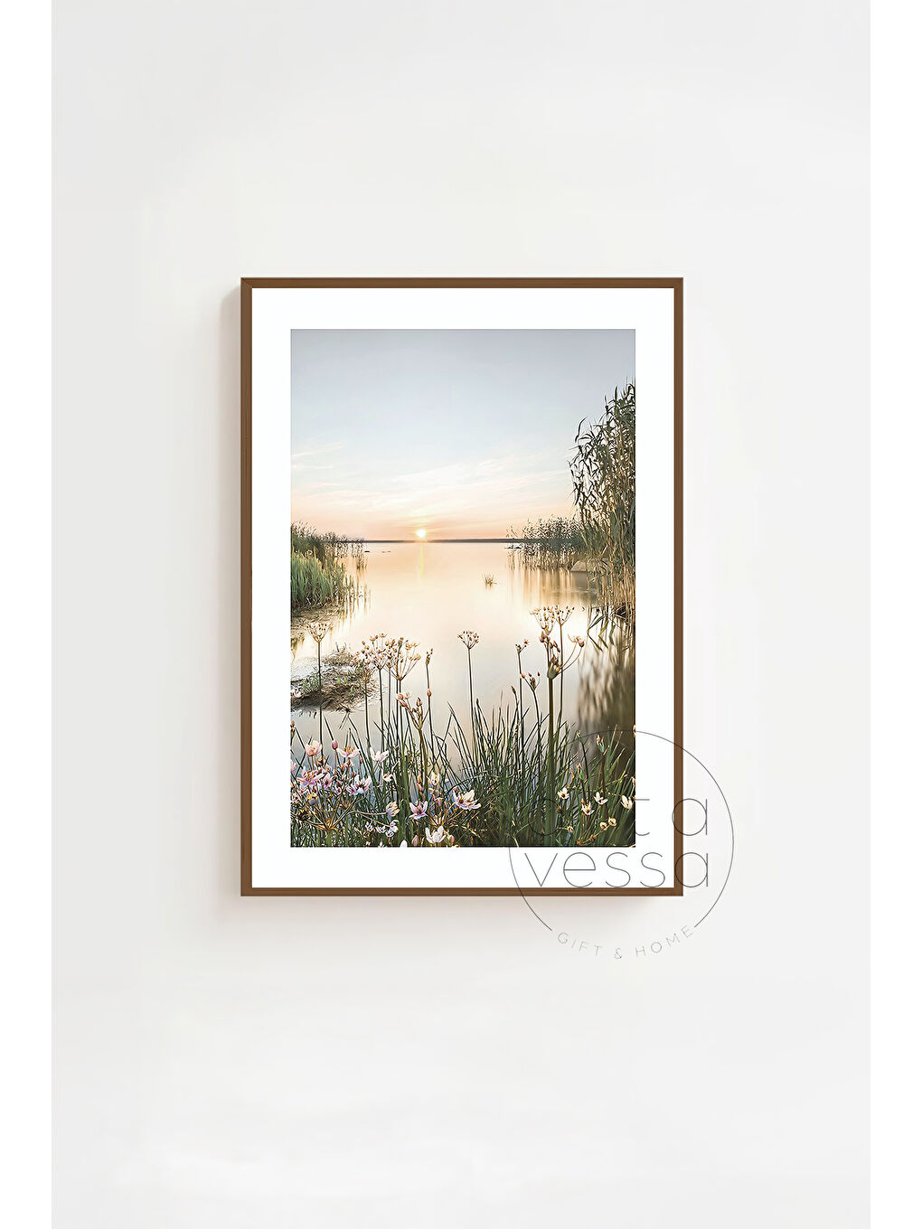 Beyaz 3 Parça Kahverengi Gerçek Ahşap Çerçeveli Tablo Seti - Model 8 - ERSY3KHVCRV8-3348-1