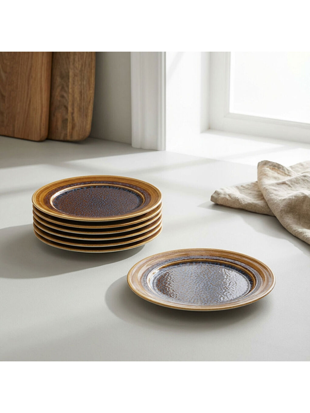 Ekru Valeron 6 Adet 27 Cm Servis Tabağı Reaktif Saura 137-1