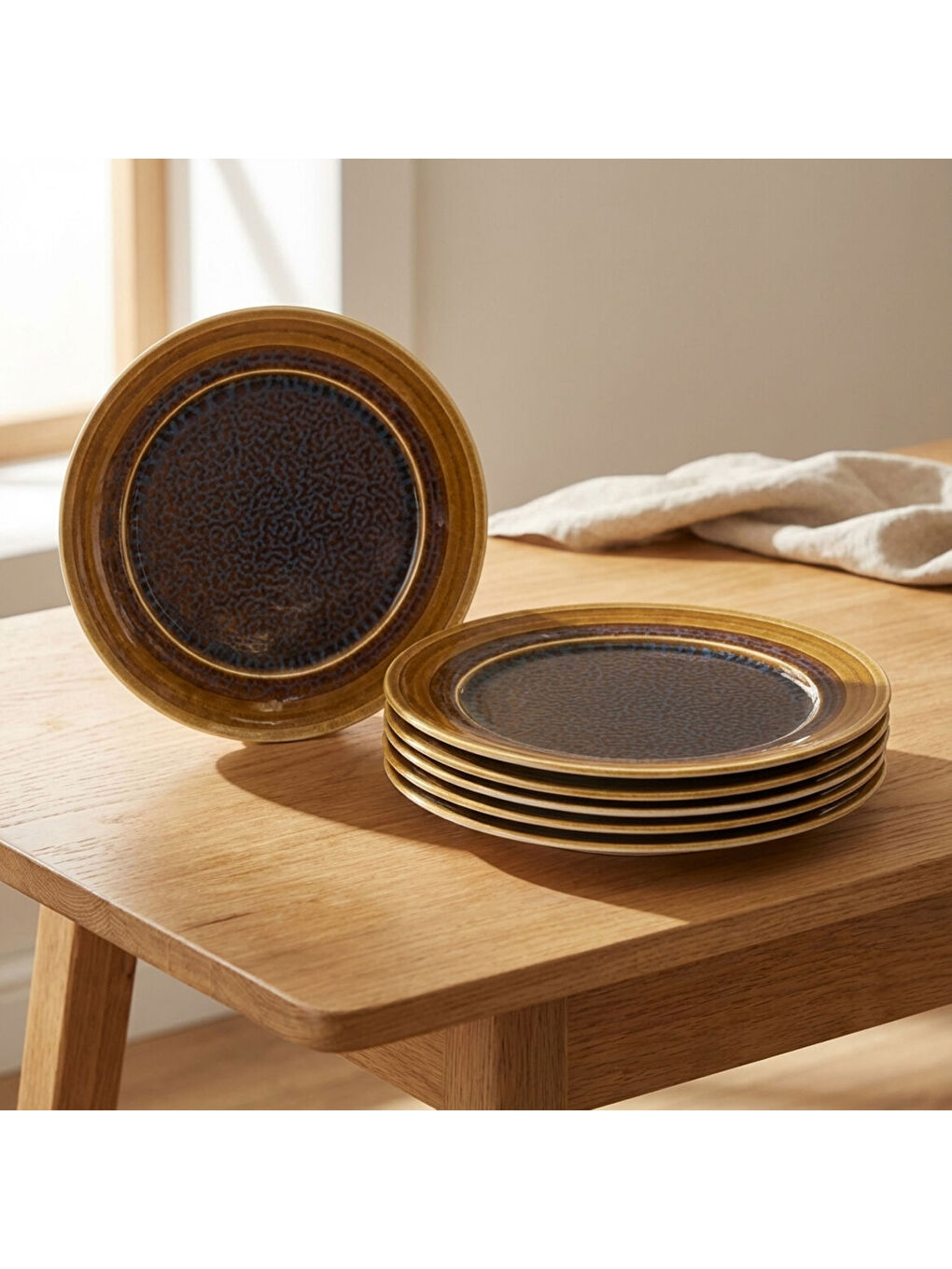 Ekru Valeron 6 Adet 27 Cm Servis Tabağı Reaktif Saura 137-3