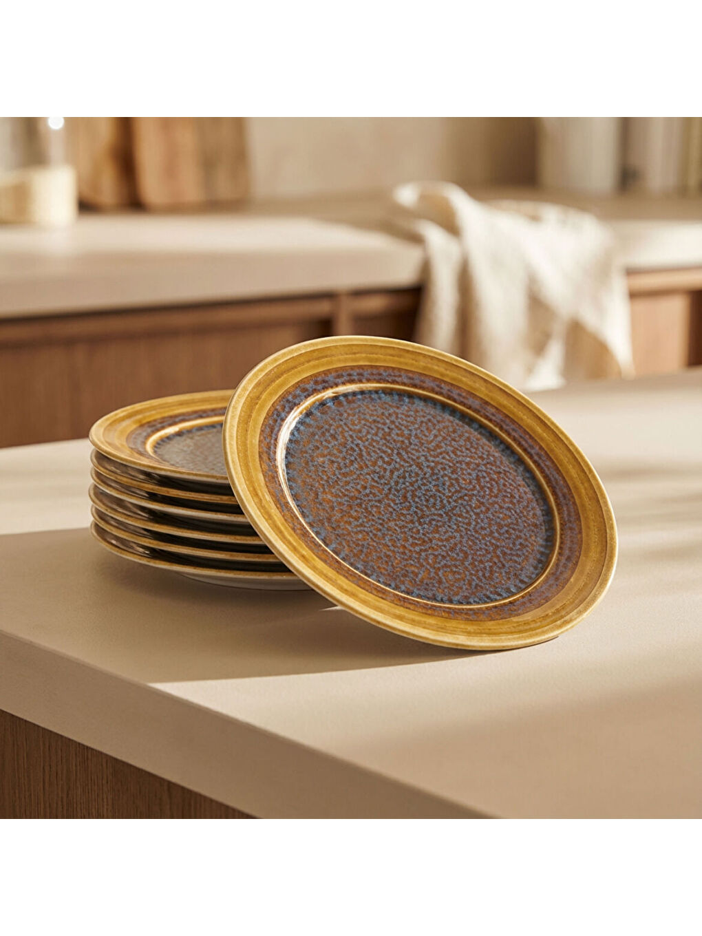 Ekru Valeron 6 Adet 20 Cm Pasta Tabağı Reaktif Saura 137-4