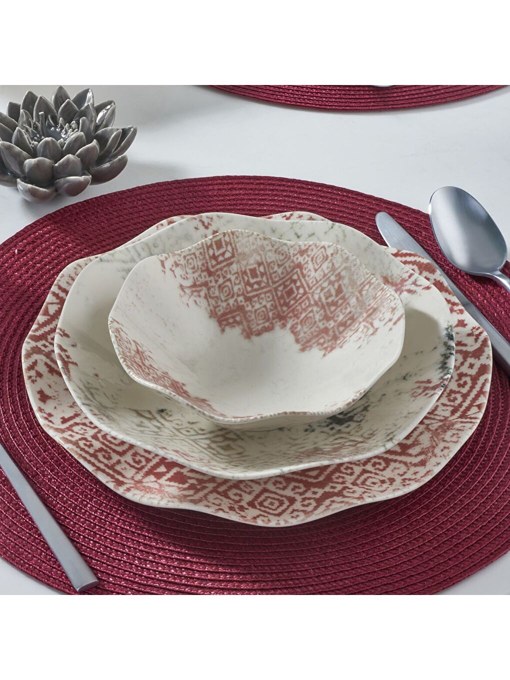 Ekru Nesrin 12 Parça 4 Kişilik Yemek Takımı 18643-3