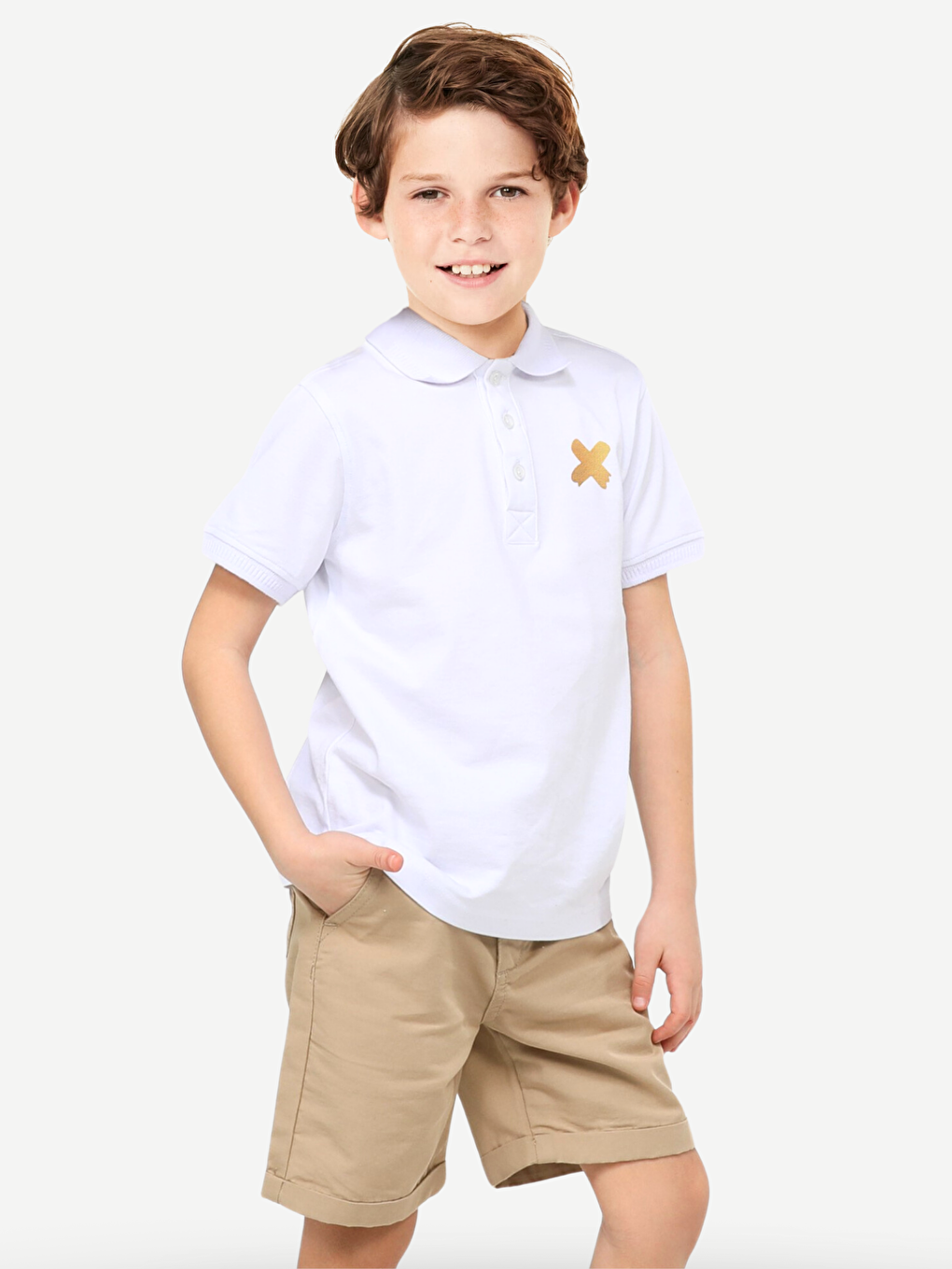 Casa Bej Gabardin Şort + Polo Tshirt Takım