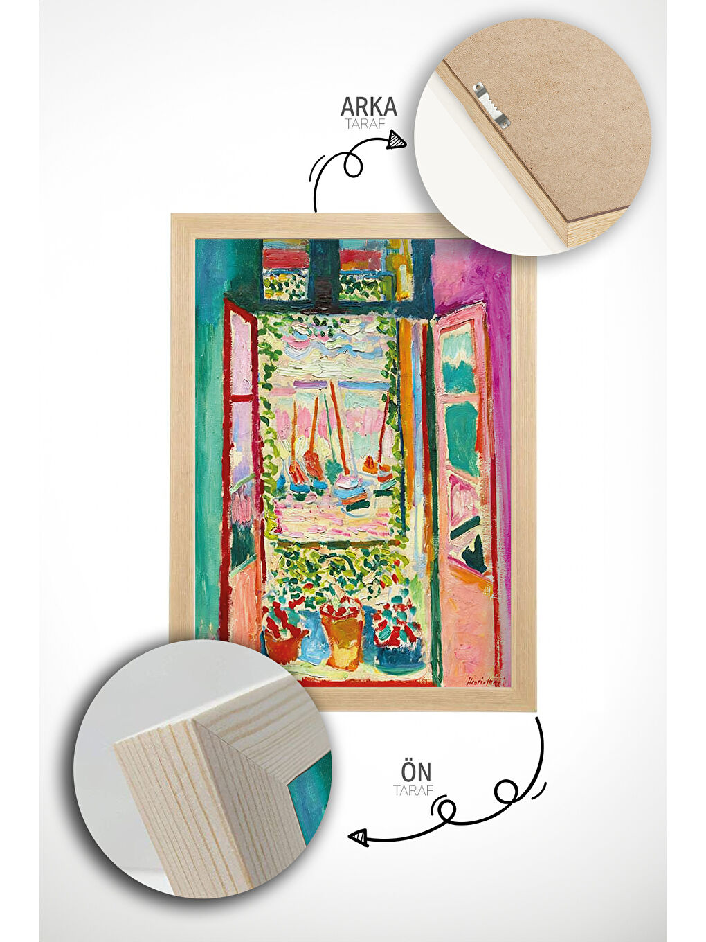 Beyaz Gerçek Ahşap Çerçeveli 3 Parça 3D Poster Tablo Seti - ERSY3SET14 - ERSY3SET14-3348-4