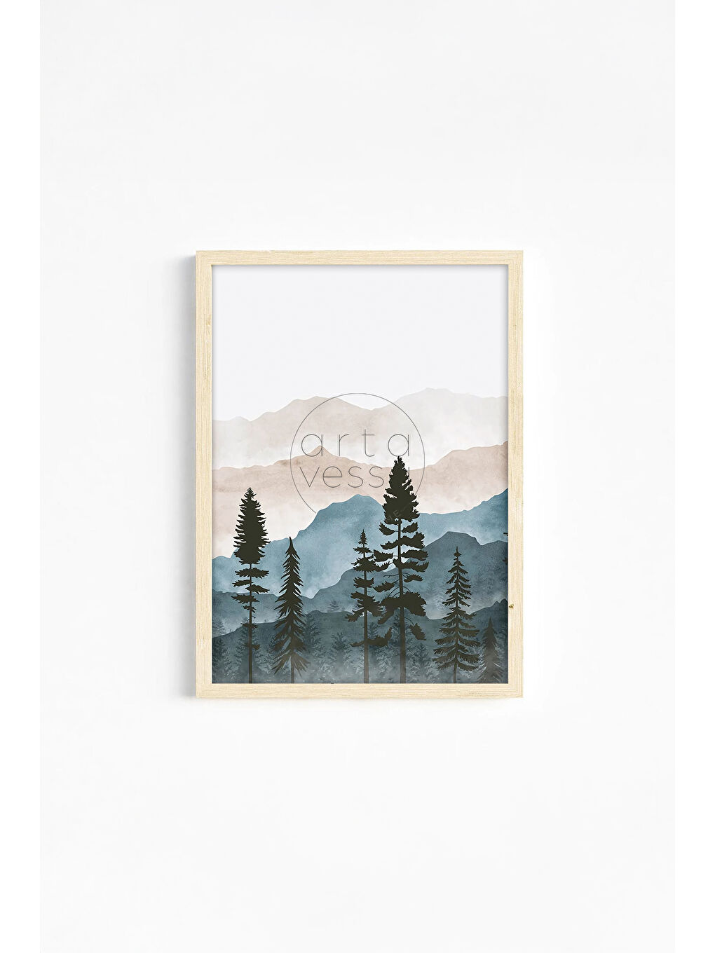 Beyaz Gerçek Ahşap Çerçeveli 3 Parça 3D Poster Tablo Seti - ERSY3SET17 - ERSY3SET17-3348-1