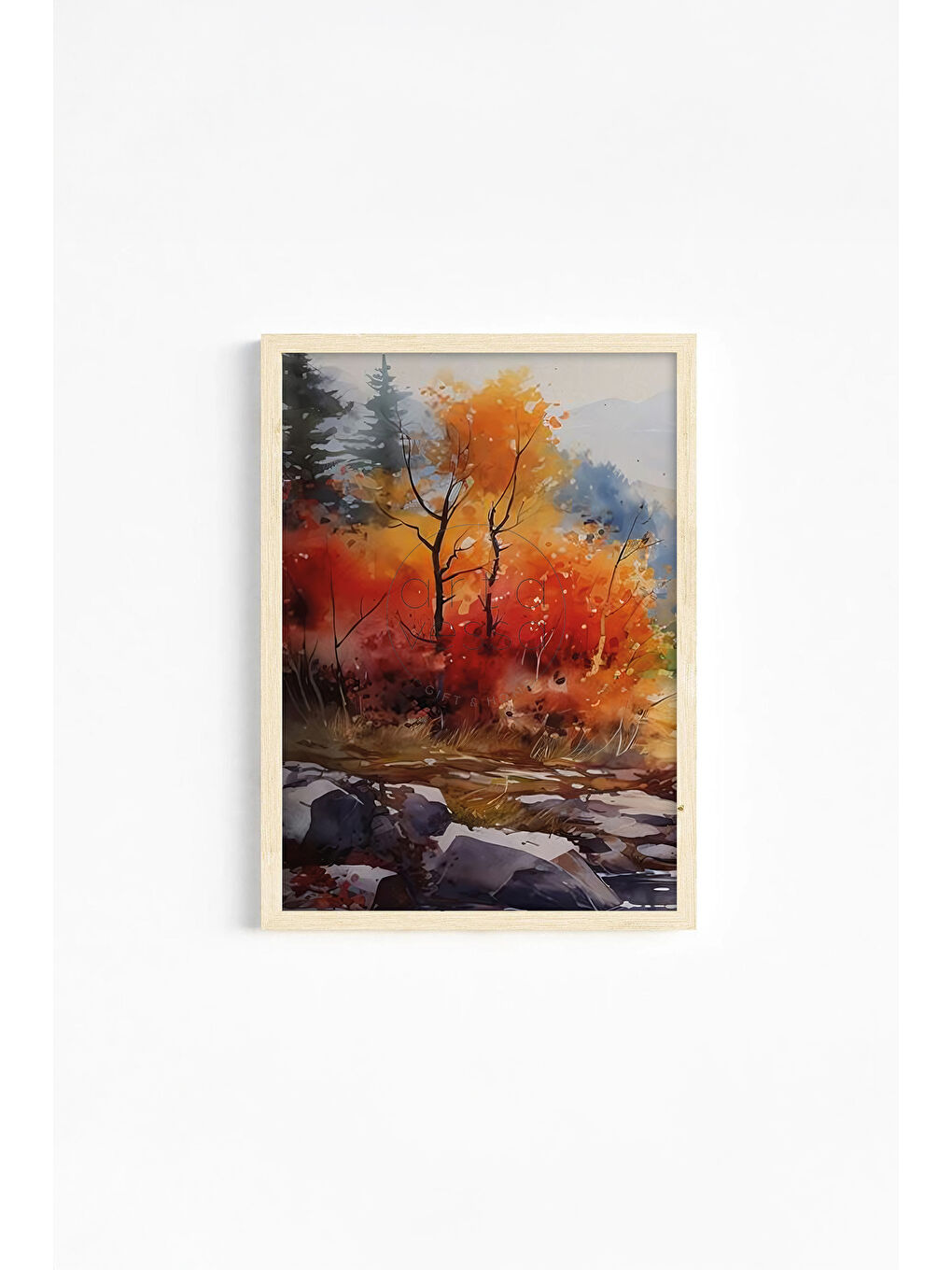 Beyaz Gerçek Ahşap Çerçeveli 3 Parça 3D Poster Tablo Seti - ERSY3SET19 - ERSY3SET19-3348-1