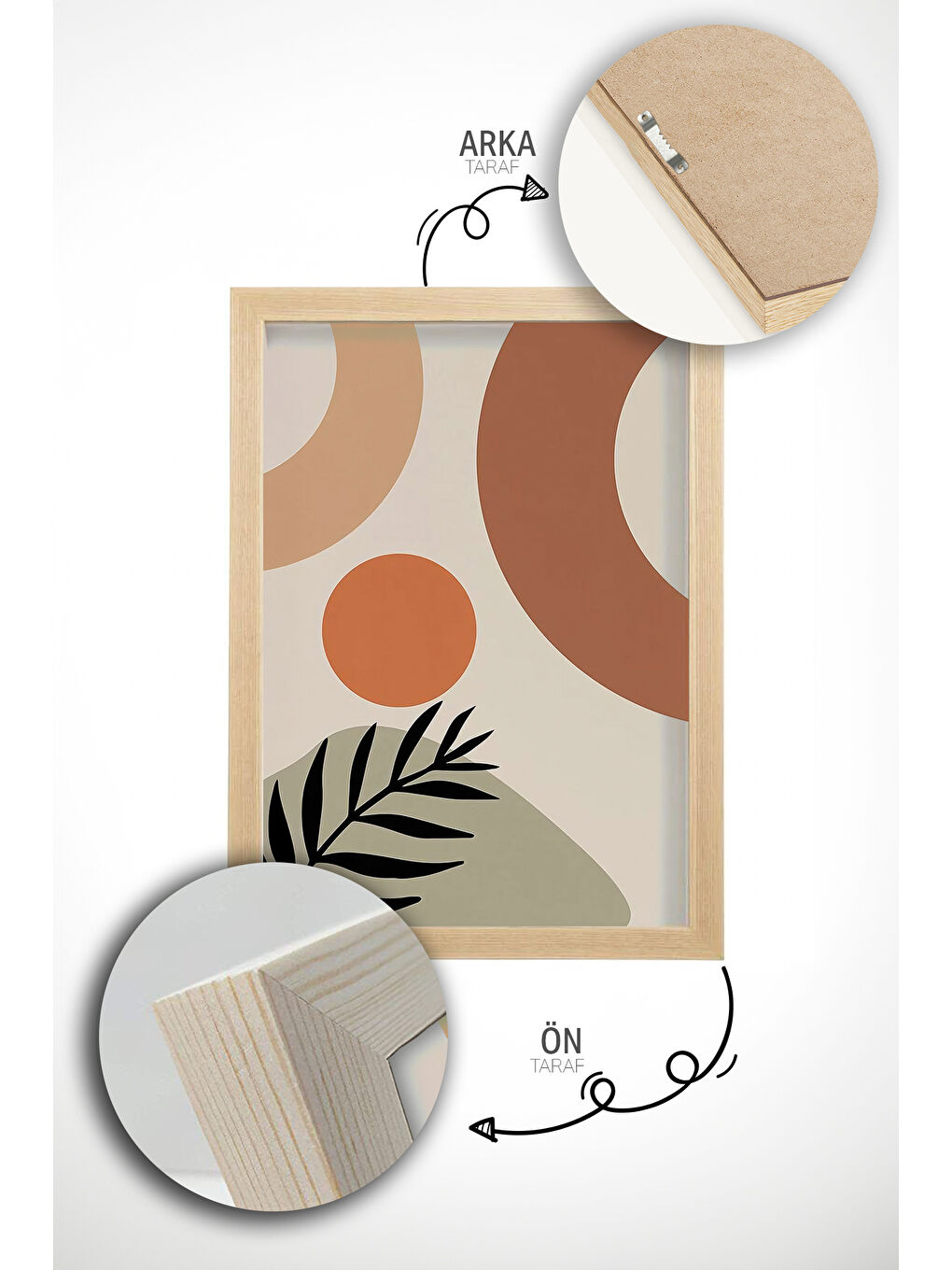 Beyaz Gerçek Ahşap Çerçeveli 3 Parça 3D Poster Tablo Seti - ERSY3SET21 - ERSY3SET21-2030-4