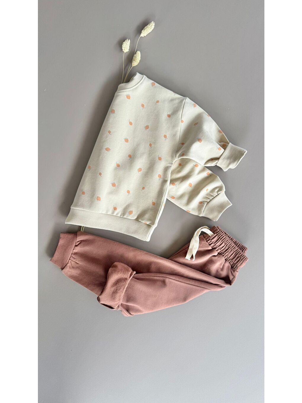 Sweatshirt Takım 1-8 Yaş Bej