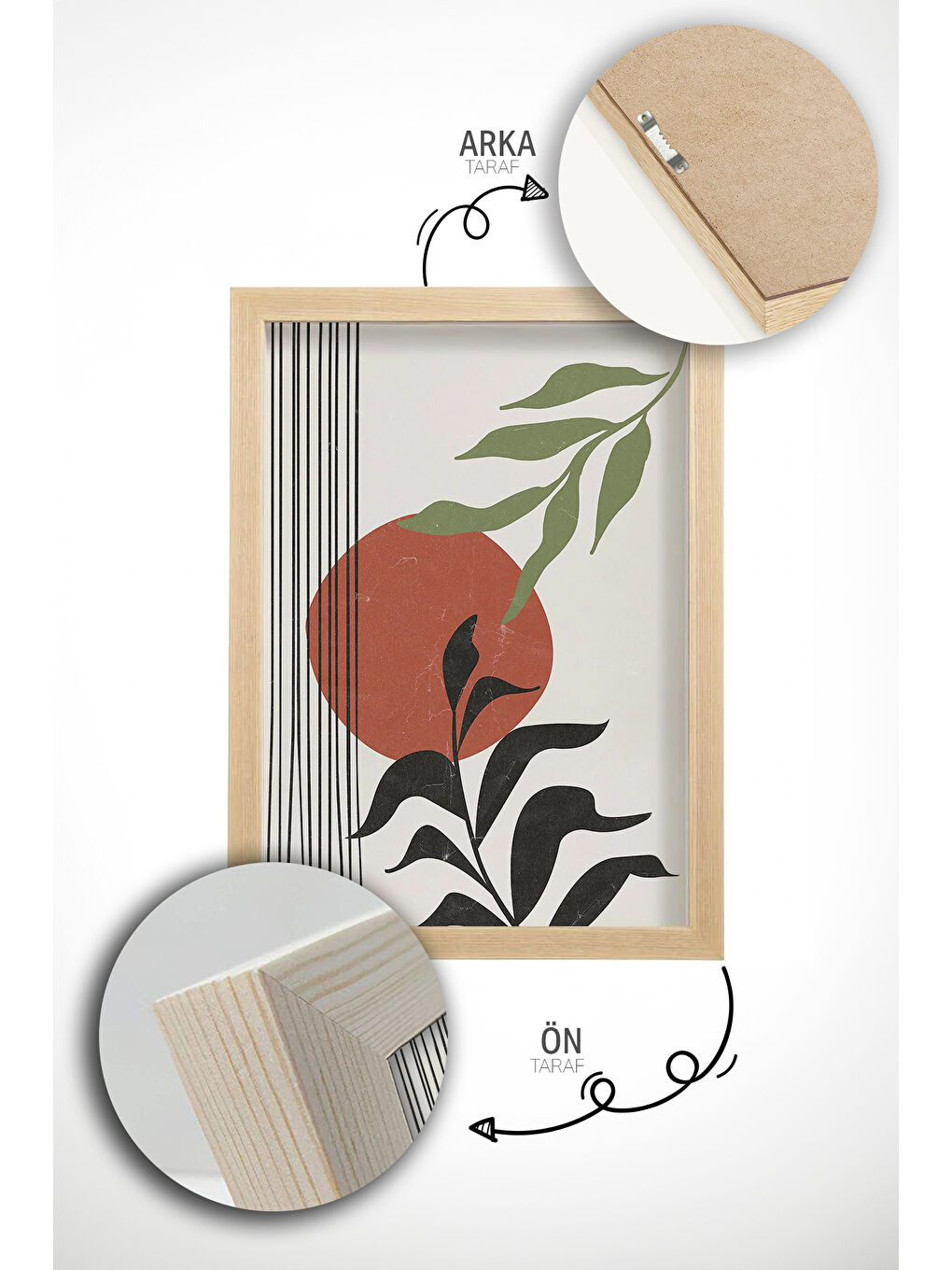 Beyaz Gerçek Ahşap Çerçeveli 3 Parça 3D Poster Tablo Seti - ERSY3SET22 - ERSY3SET22-3348-4