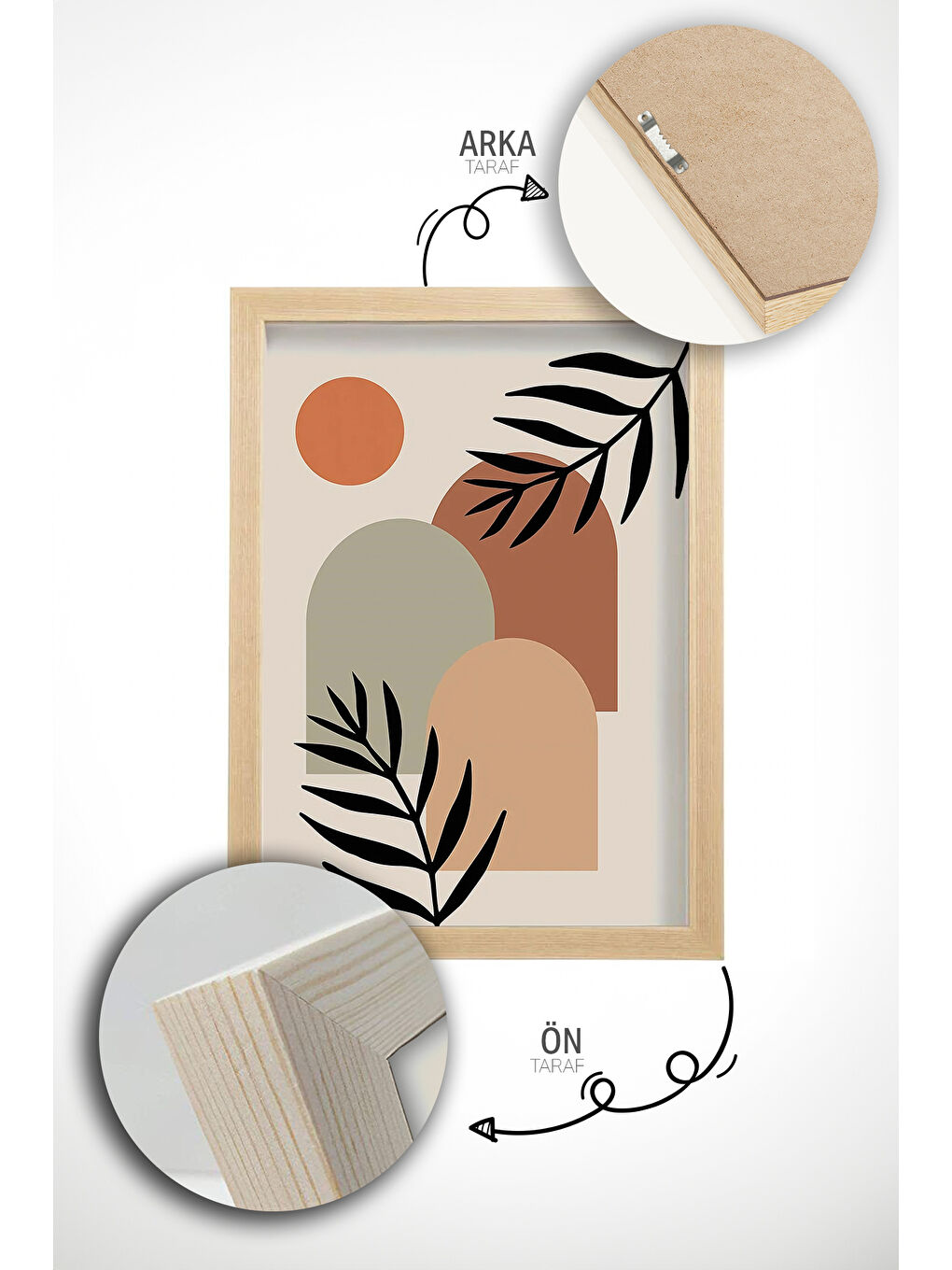 Beyaz Gerçek Ahşap Çerçeveli 3 Parça 3D Poster Tablo Seti - ERSY3SET26 - ERSY3SET26-2030-4