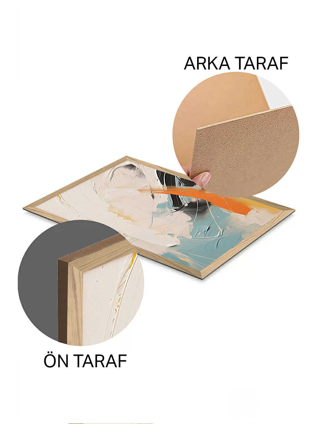 Beyaz 3 Parça Ahşap Çerçeve Görünümlü Mdf Tablo Seti - ERSYCRVSZ3SET11 - 20 x 30-1