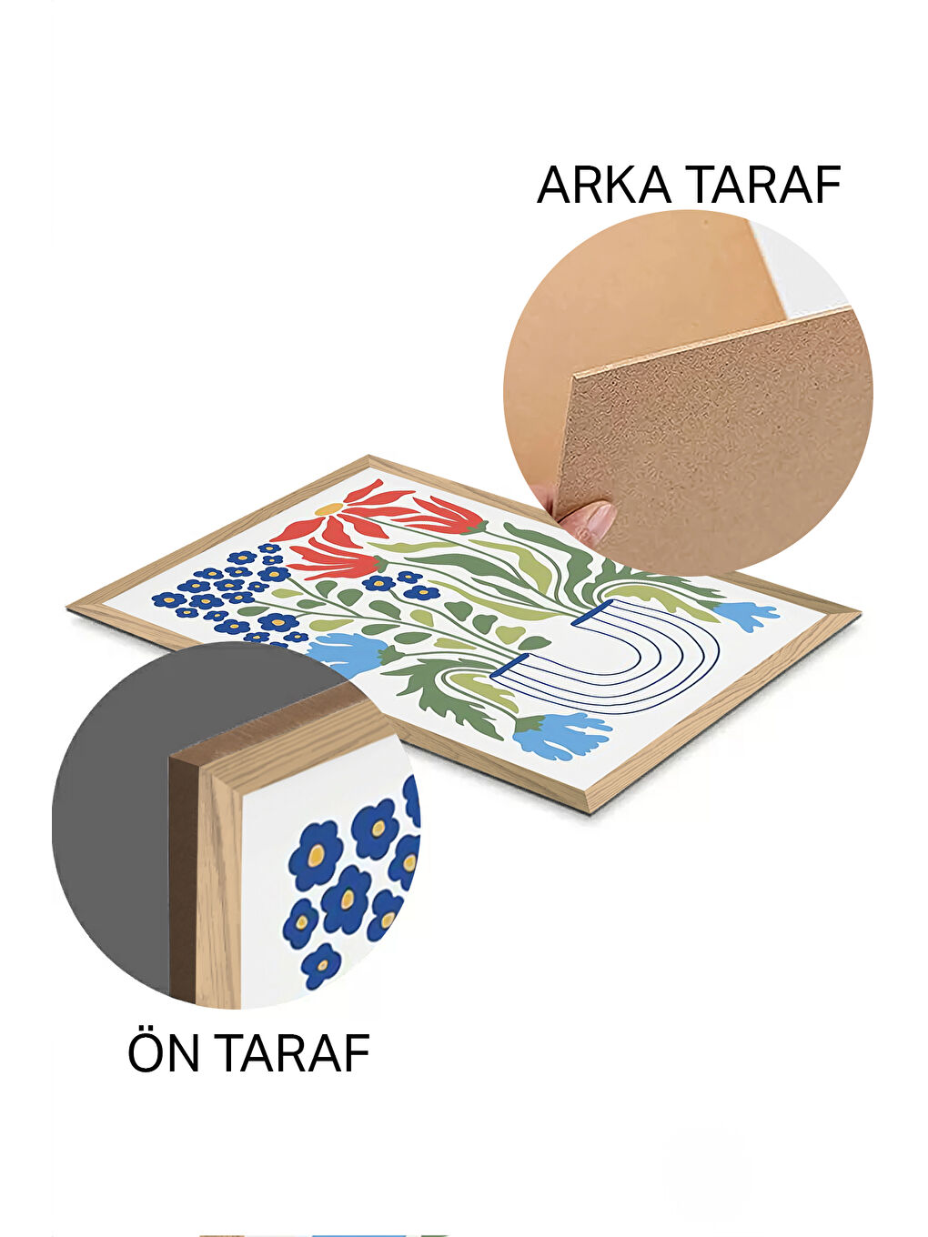 Beyaz 3 Parça Ahşap Çerçeve Görünümlü Mdf Tablo Seti - ERSYCRVSZ3SET15 - 20 x 30-1