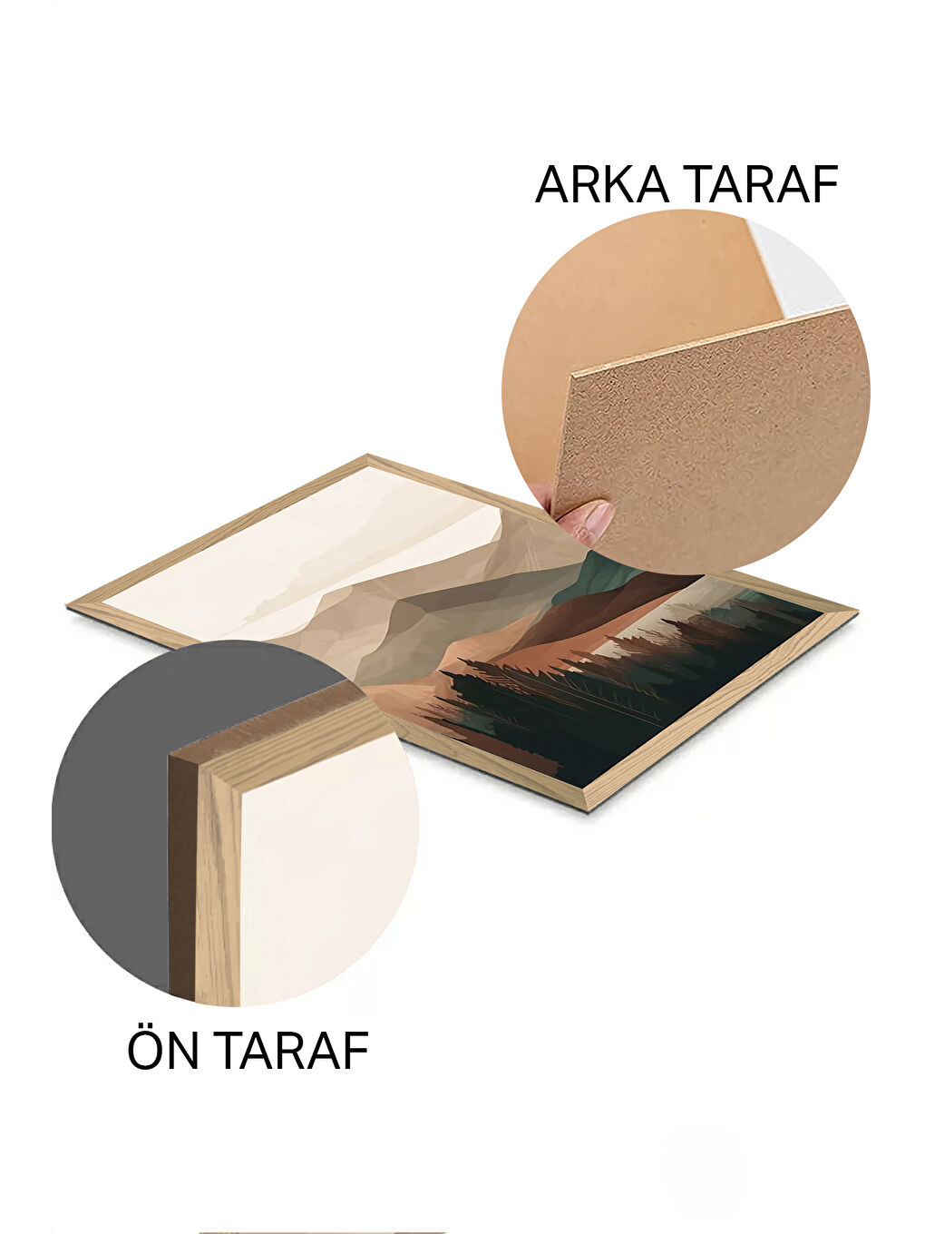 Beyaz 3 Parça Ahşap Çerçeve Görünümlü Mdf Tablo Seti - ERSYCRVSZ3SET18 - 20 x 30-1