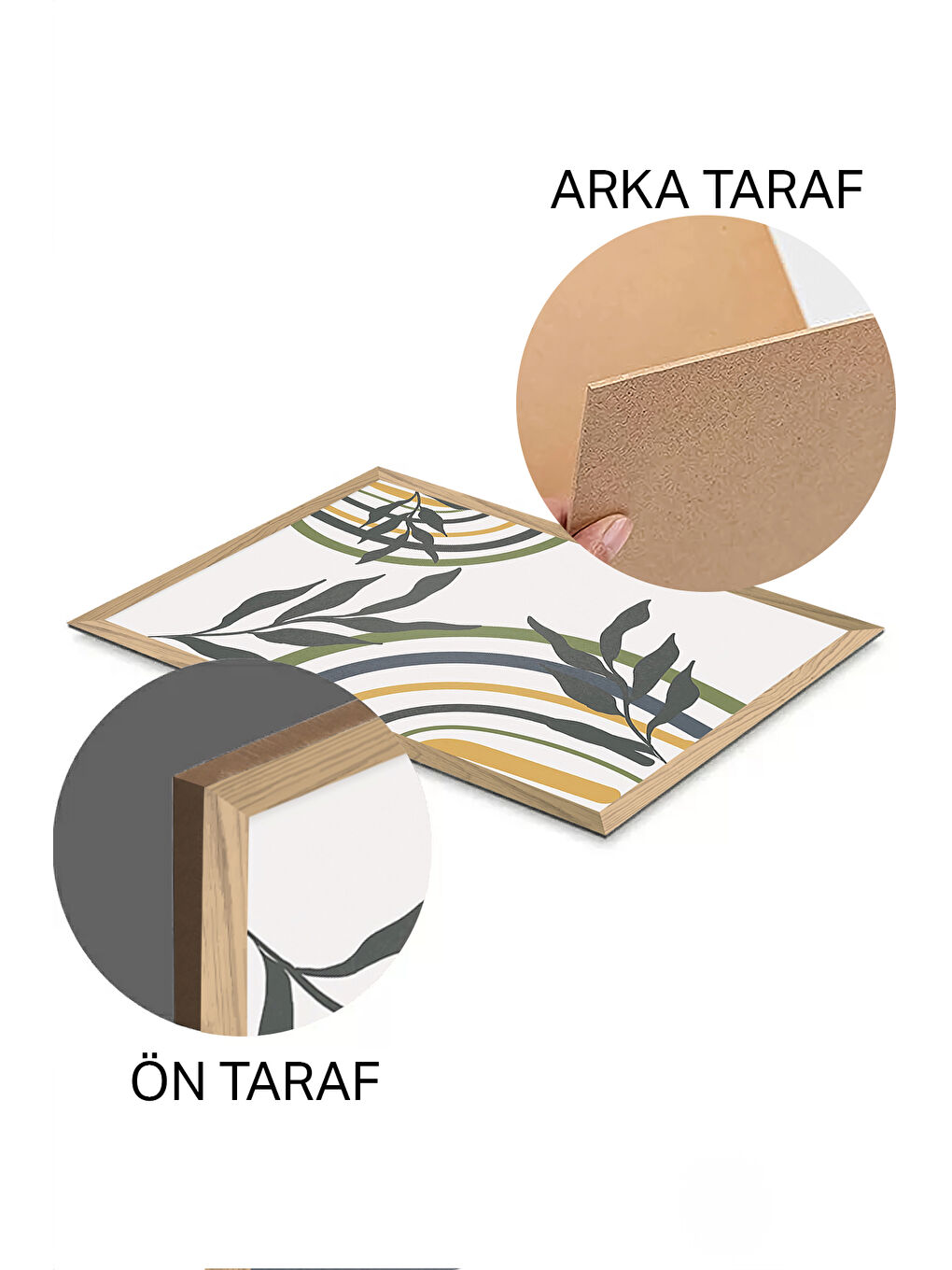 Beyaz 3 Parça Ahşap Çerçeve Görünümlü Mdf Tablo Seti - ERSYCRVSZ3SET20 - 20 x 30-1