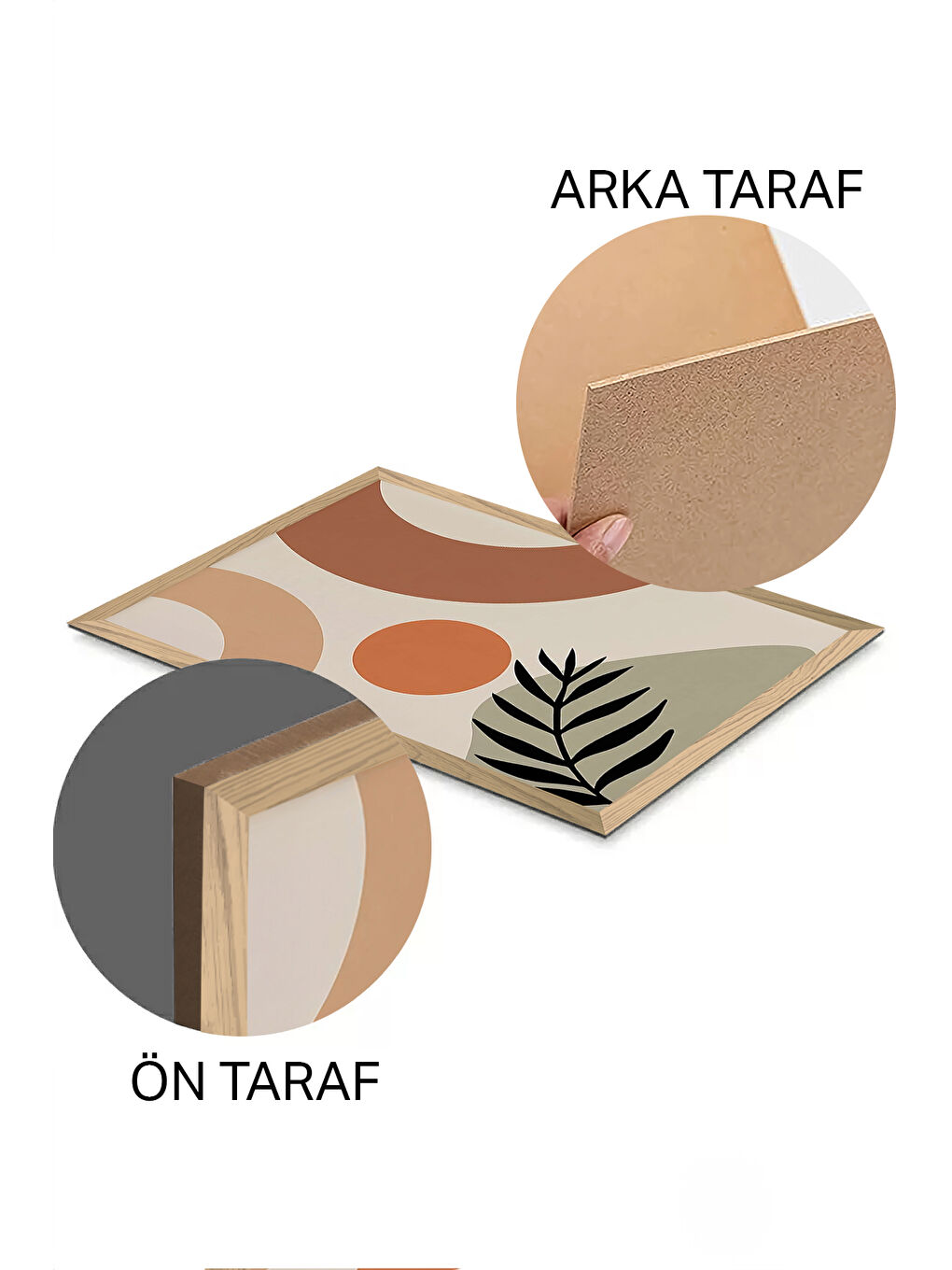 Beyaz 3 Parça Ahşap Çerçeve Görünümlü Mdf Tablo Seti - ERSYCRVSZ3SET21 - 33 x 48-1