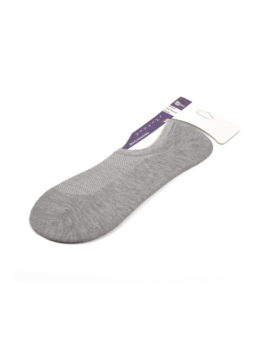 Gri Dikişsiz Kokulu Bambu Unisex Babet Çorap 24K002