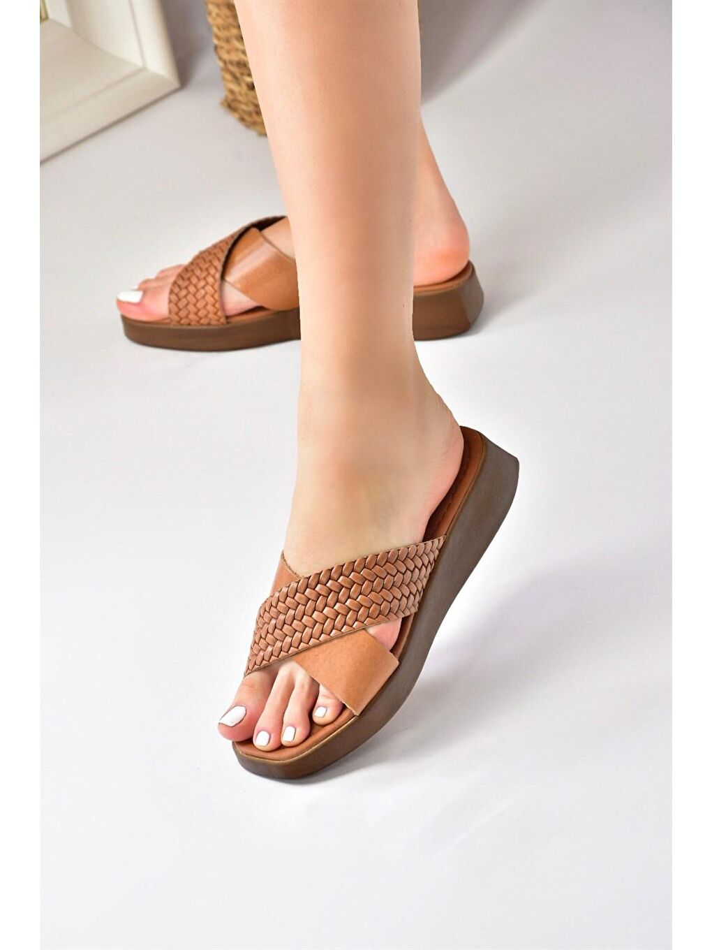 Kahverengi M291049903 Taba Kadın Terlik-1