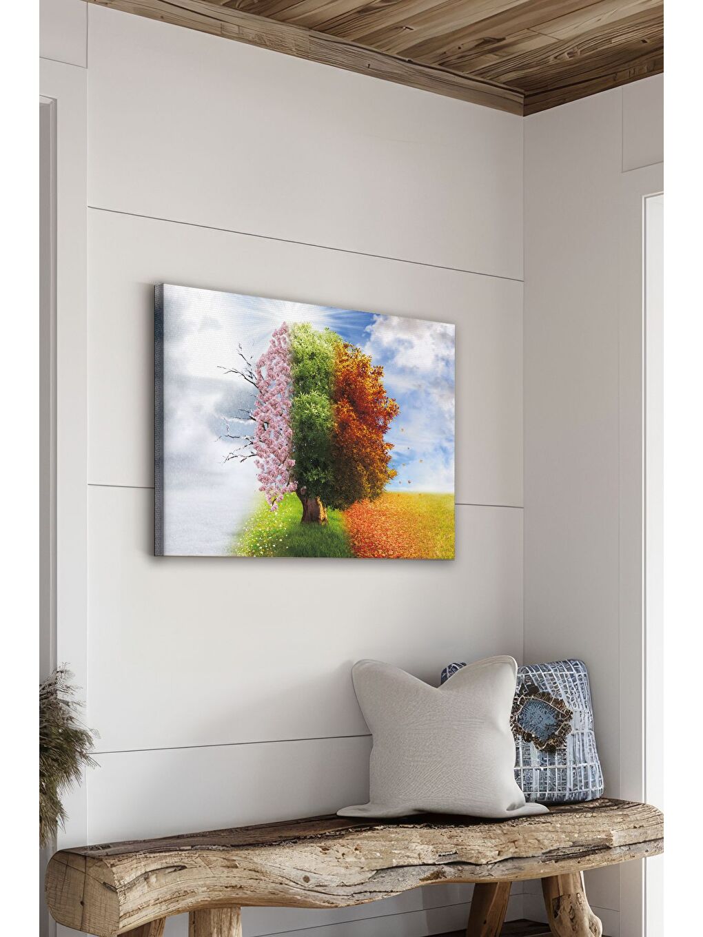 Beyaz Dekoratif Kanvas Tablo - FDC120 - ERSYFDC120-70100