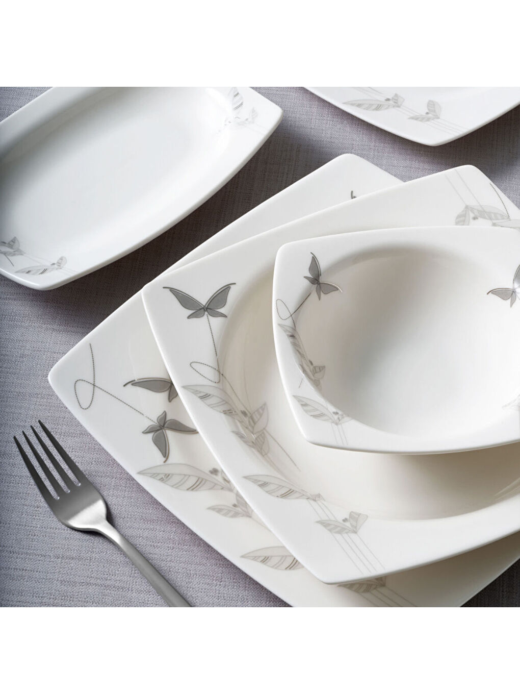 Ekru Caroline 54 Parça 12 Kişilik Yemek Takımı 67131-1