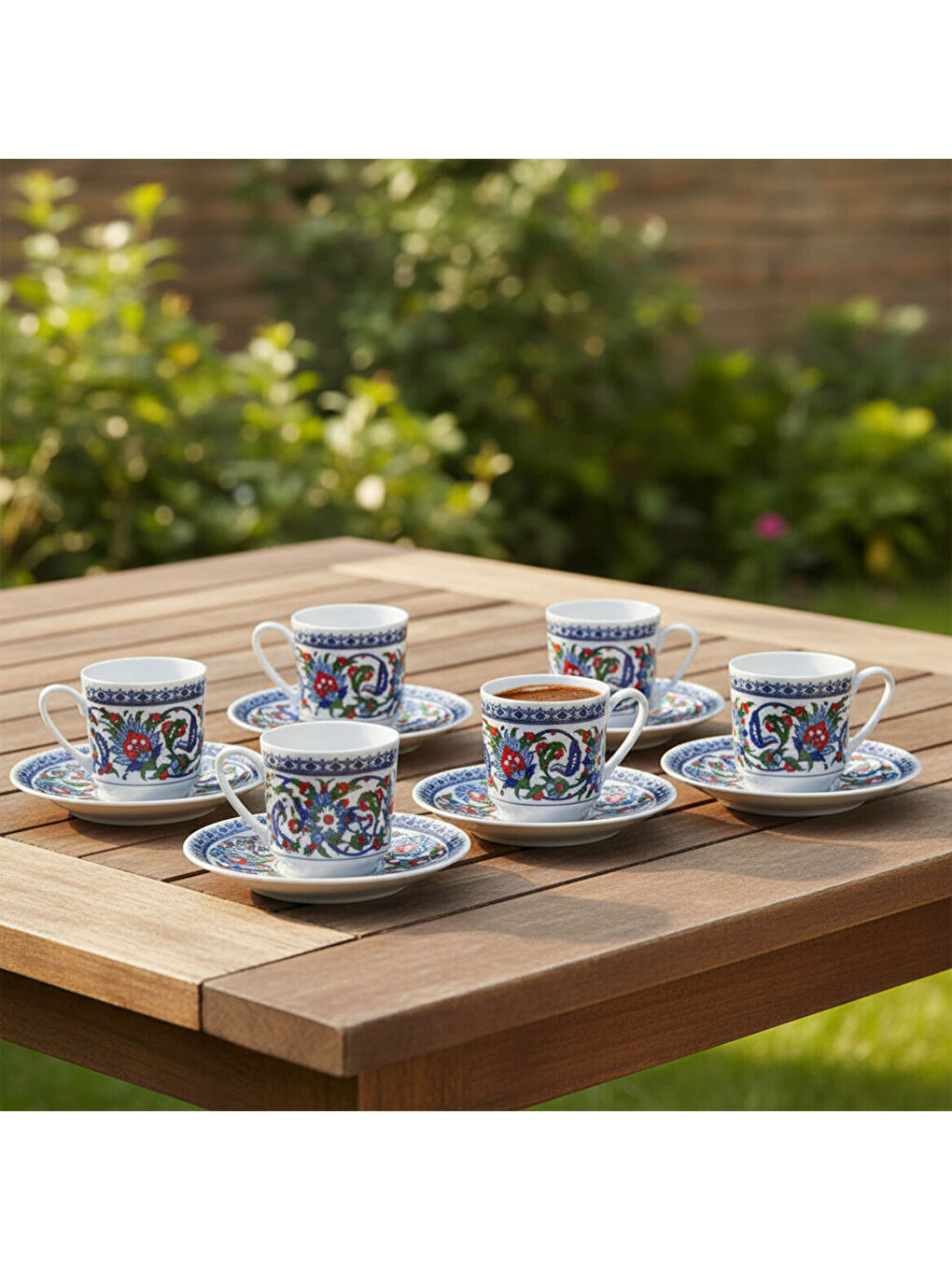 Ekru Gözde Double 6 Kişilik Kahve Fincan Takımı 60932-4