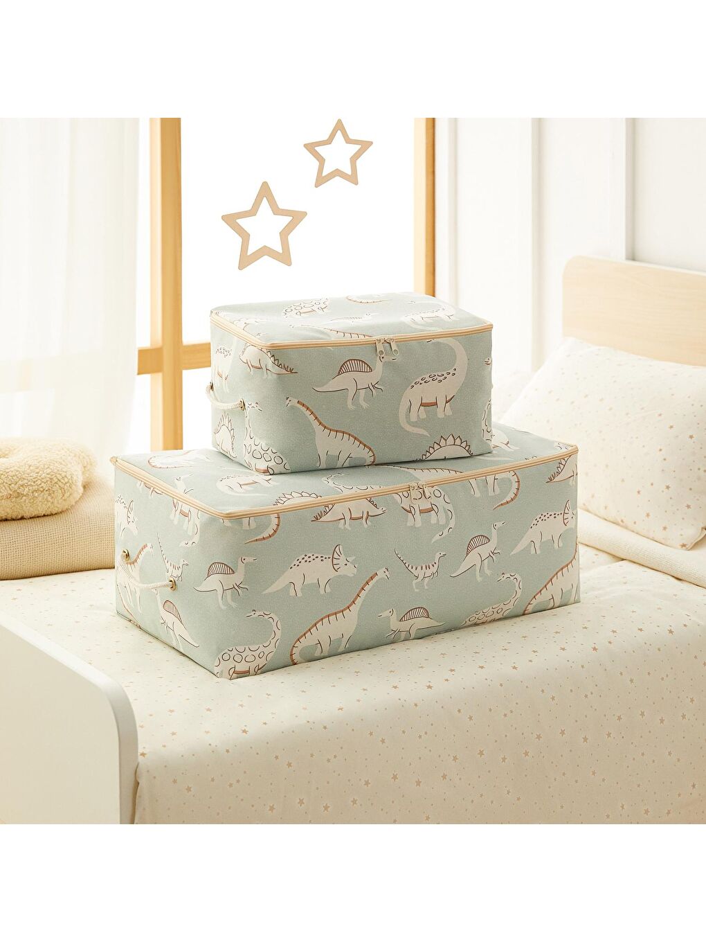 Ocean Home Textile Yeşil 2'li Çocuk Odası Dinozor Hurç Set