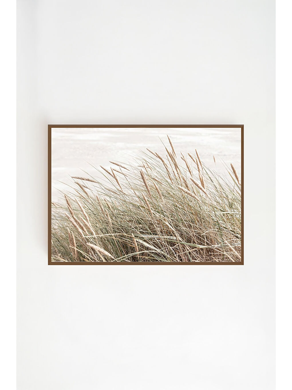Beyaz Tek Parça Kahverengi Gerçek Ahşap Çerçeveli Tablo Seti - Model 20 - ERSYKHVCRV20-2030-1