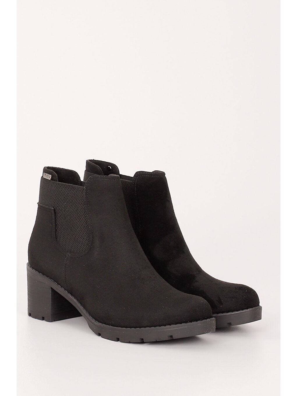 Siyah SİYAH  Topuklu Yuvarlak Burun Kadın Günlük Chelsea Bot 35300-1