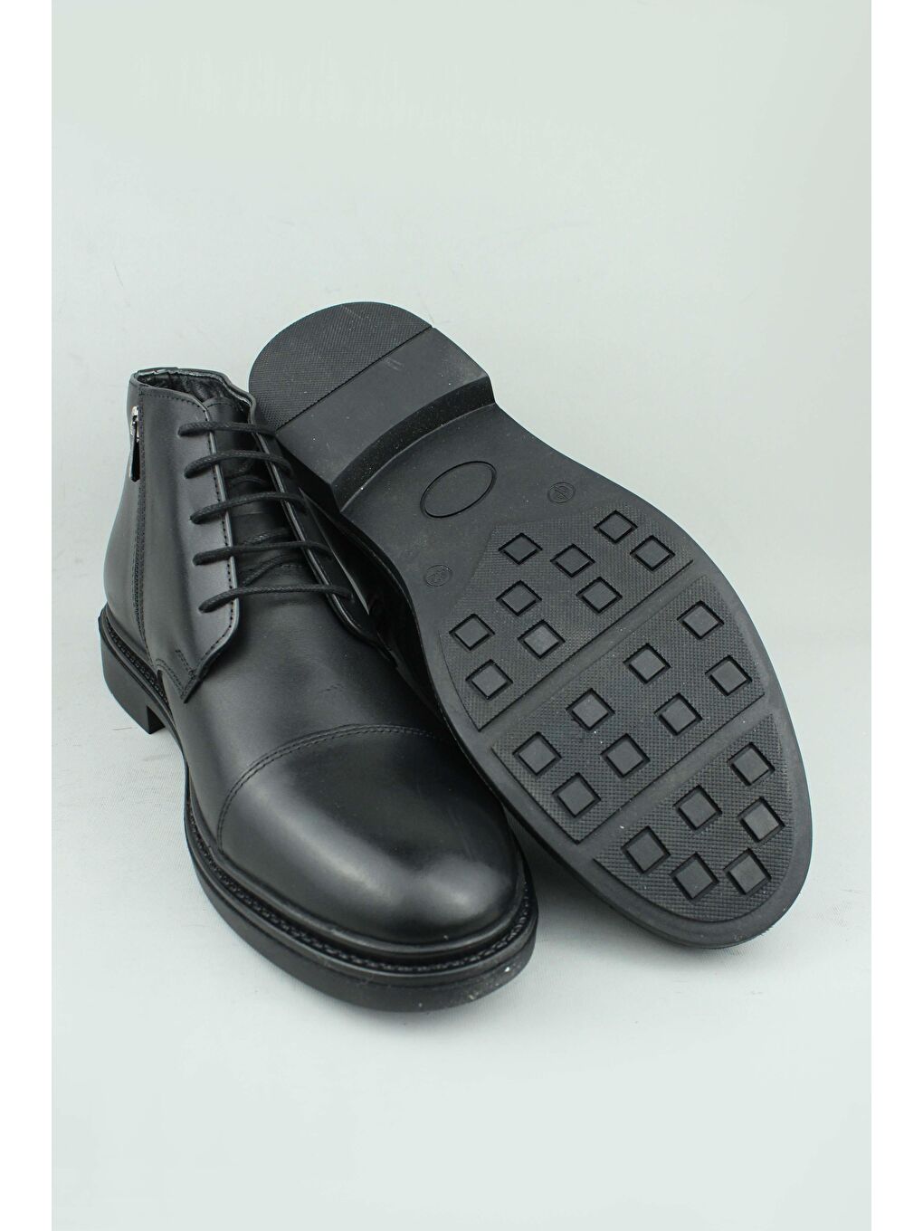 Siyah Punto 599600 Yandan Fermuarlı Bağcıklı Kışlık Bot Erkek-4